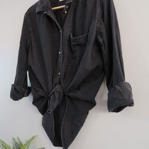 TOPSHOP Moto Oversized Denim Shirt